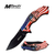 Punisher Skull American Flag Spring Assisted knife