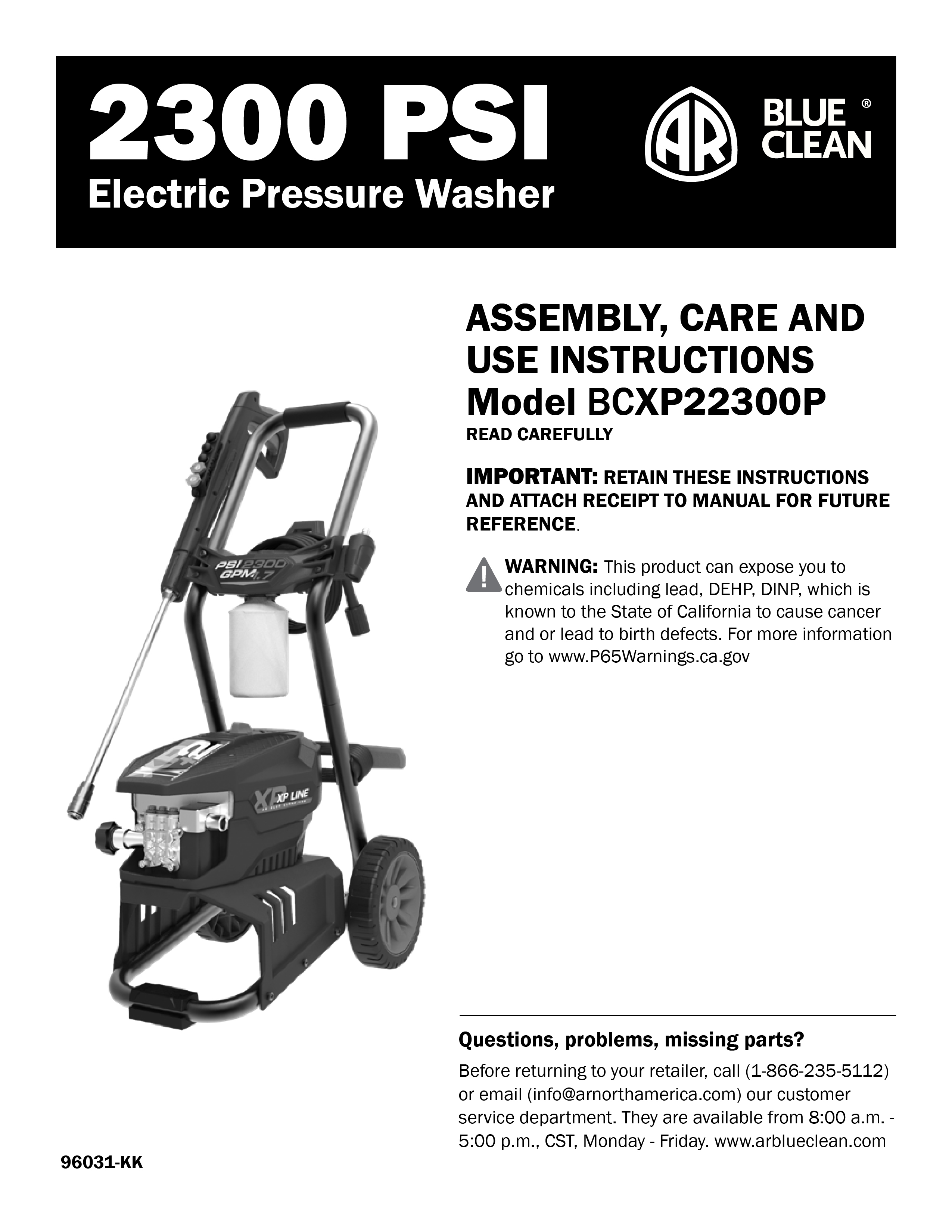 Ar Blue Clean BC111HS Product Manual