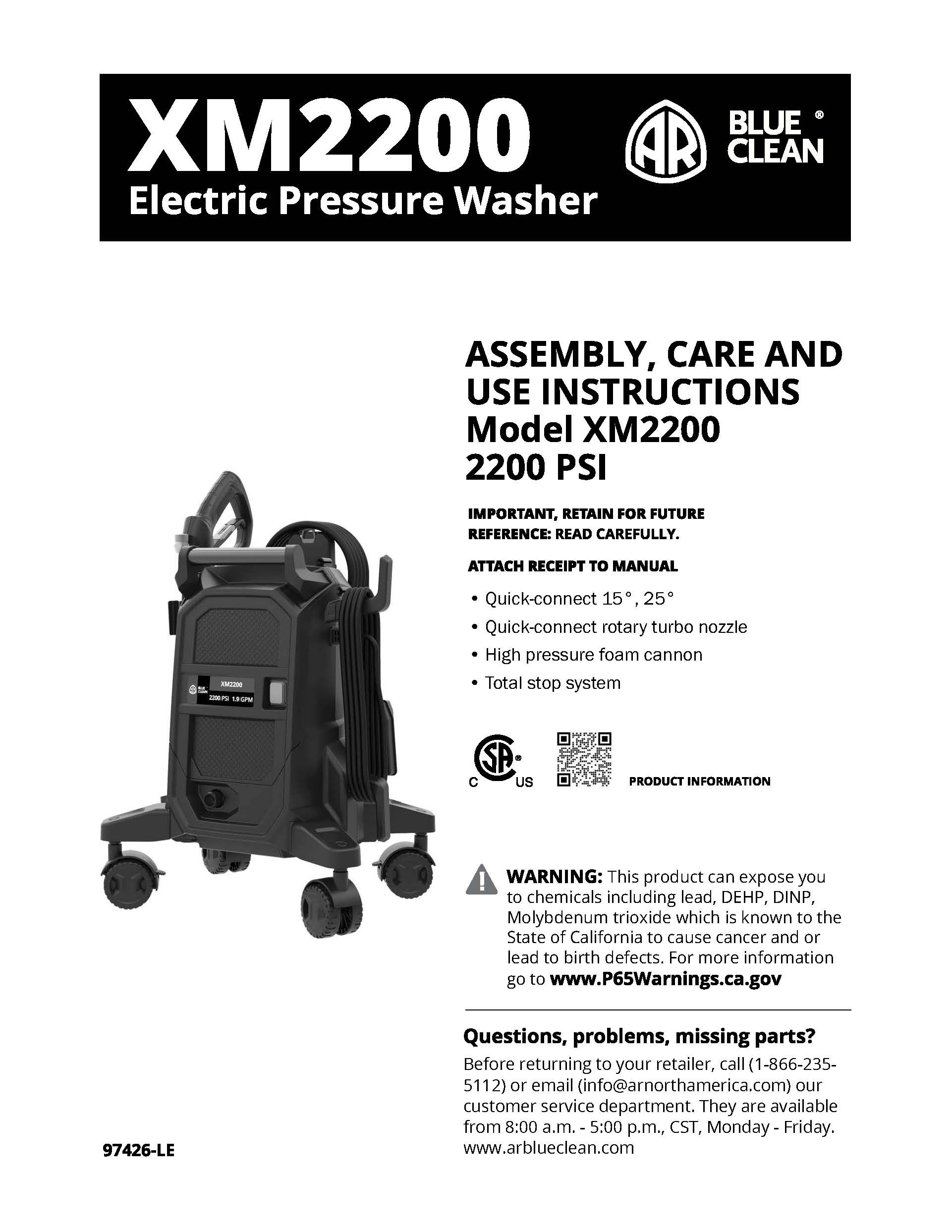 XM2200 Product Manual Cover