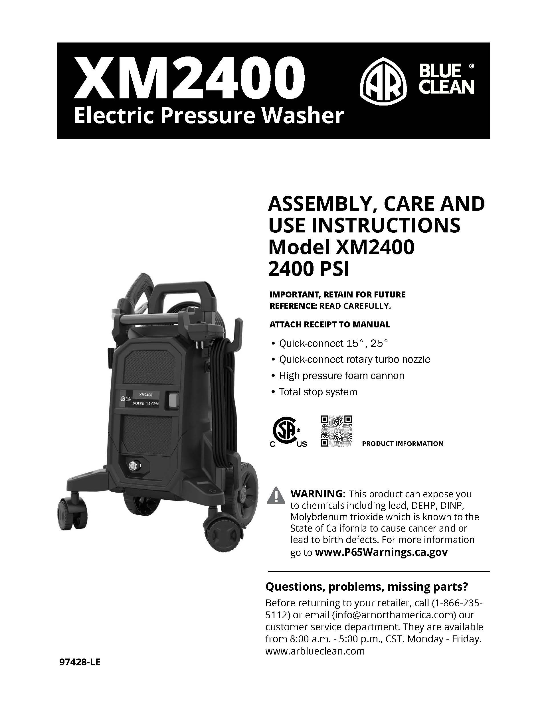 XM2400 Product Manual Cover