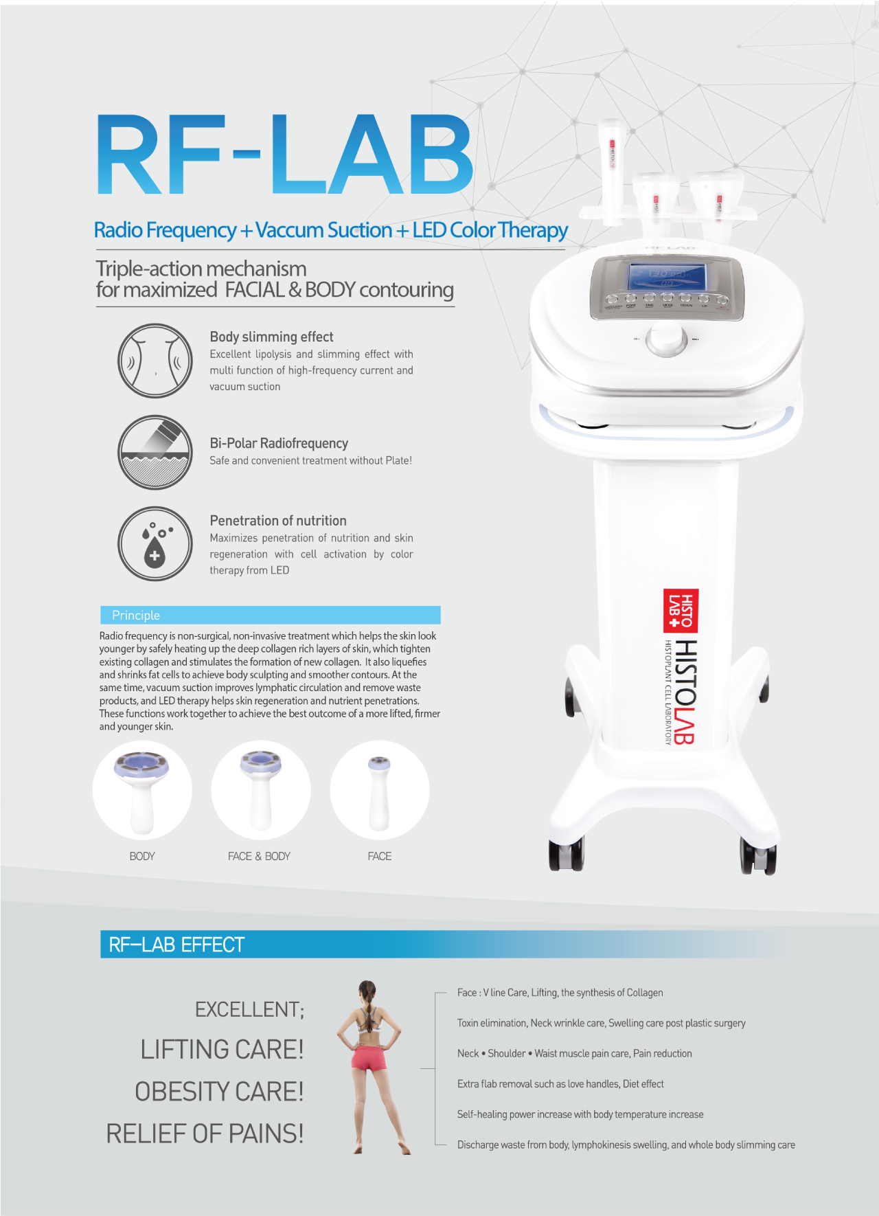 Histolab RF-LAB - Radio Frequency + Vaccum Suction + LED Color Therapy