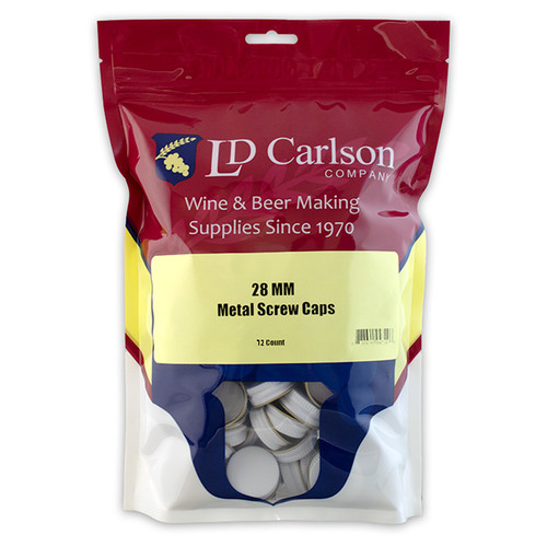 28mm Metal Screw Caps - 72/Bag