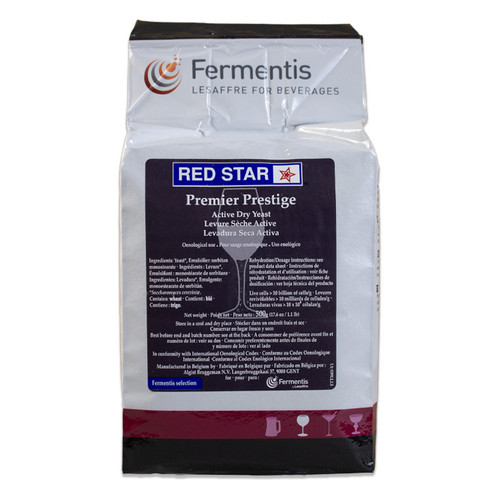 Premier Prestige  Red Star Wine Yeast  500 Gram Brick