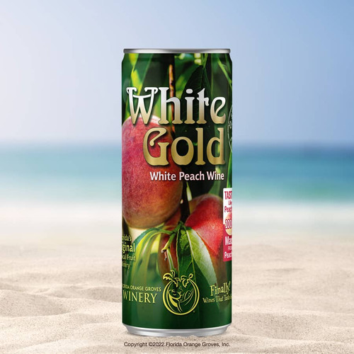 White Peach wine in a can