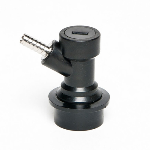 Black Liquid Line Out Disconnect With 1/4" Barb For Ball Lock Keg