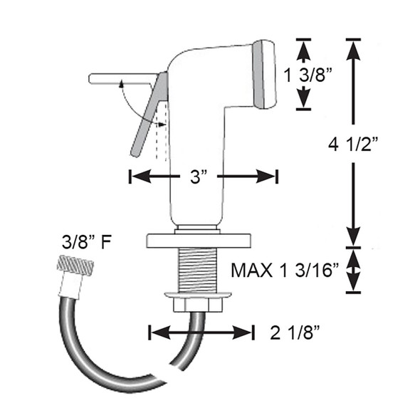 Scandvik Straight Handle Pull Out Sprayer - White w\/6 Hose [10196P]