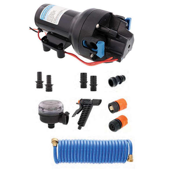 Jabsco HotShot HD5 Heavy Duty Washdown Pump Kit w\/25' HoseCoil - 12V - 5GPM - 70PSI [P501J-119N-4A]