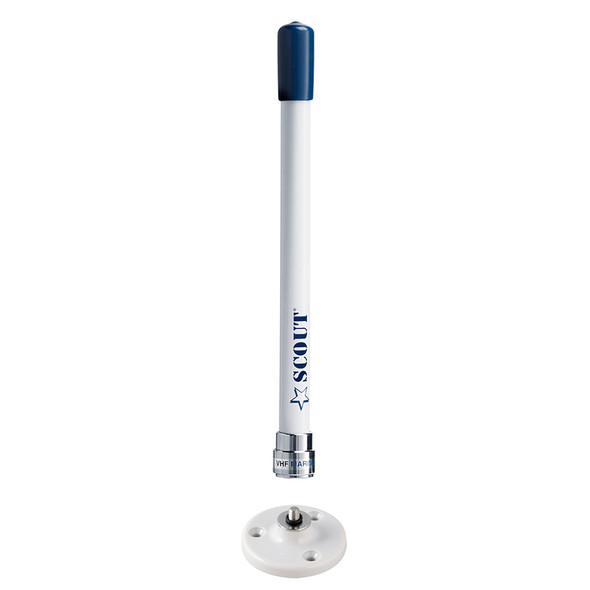 Scout 9" Stubby White VHF Antenna w\/Quick Mount Includes 5M RG-58, Mount  Integrated Connector KS-10 [PF AN NVHF00025]