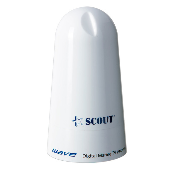 Scout Wave 4" White TV Antenna Omnidirectional 25dB Gain w\/10M, 75 ohms, Cable [PF AN NTV002]