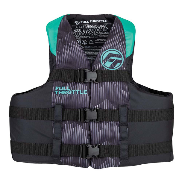 Full Throttle Adult Nylon Life Jacket - S\/M - Aqua\/Black [112200-505-030-22]