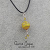 Charm Pendant on Neoprene, Silvered Yellow w/Austrian Crystal GBN21-4698