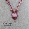 Necklace Set, "V" in shades of Rose & Crystal MSet24-6285