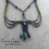 Necklace Set, Drape in Purple & Metallic Green MSet24-6284