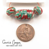 Beads, Set of 3 Red, Green & White Melted Twistie LBS20-4378