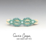 Barrette, Small,  Turquoise on White  MBar23-5657