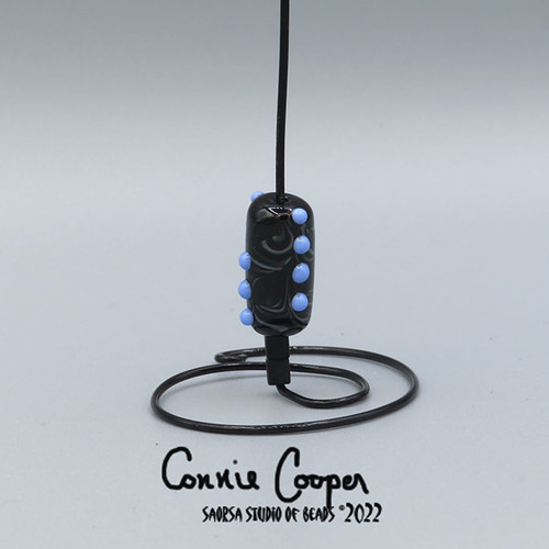 Bead,  Black w/Blue LBF22-5223