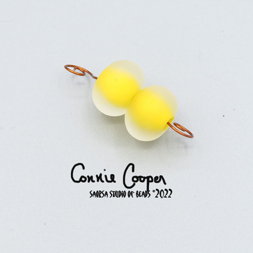 Beads, Pair, Frosted Yellow LBS22-5234