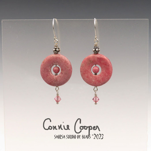 Rhodochrosite Donut Earrings  SD23-6110