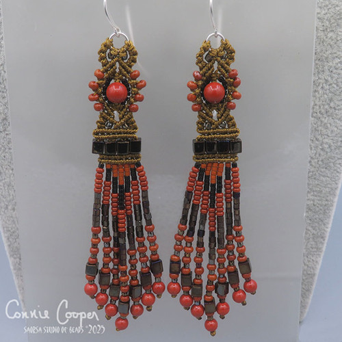 8 St Stone Fringies Red Jasper w/Golden Olive & Brick Reds ME25-7493