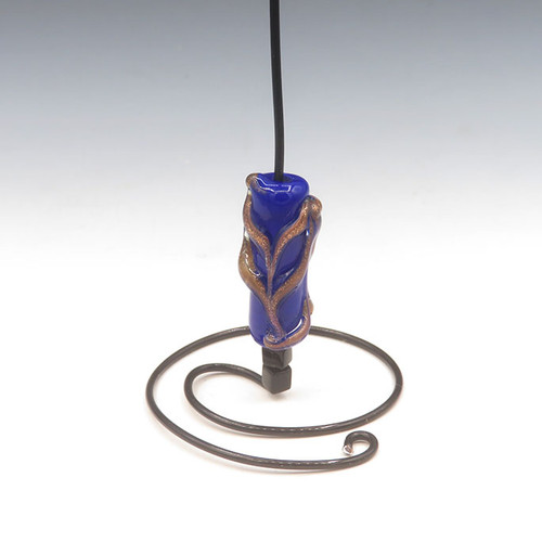 Bead, Med Blue w/Raked Aventureina  LBF25-7545