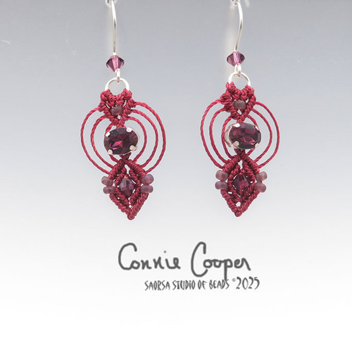 Crystal Ovals in Wine & Amethyst  ME26-7699