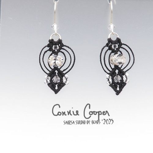 Crystal Ovals in Black & Crystal  ME26-7703