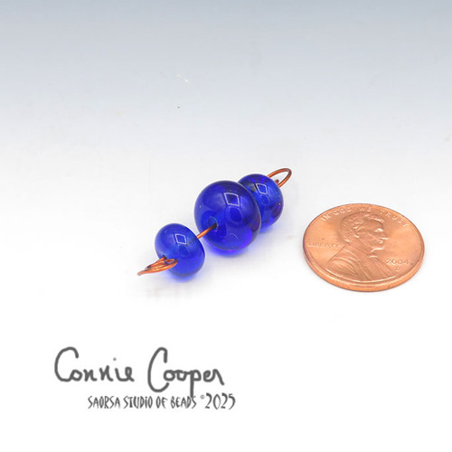 Beads, Set of 3, Intense Blue Transp LBS26-7646