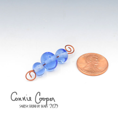 Beads, Set of 3, Light Blue Transp LBS26-7647