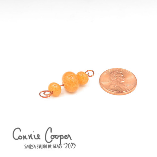 Beads, Set of 3, Amber Seed Glass LBS26-7672