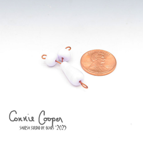 Beads, Set of 3, Very Pale Lavender Drop & 2 Accent Beads LBS26-7663