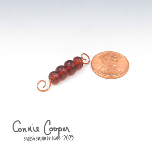 Beads, Set of 4, Rootbeer Transparent LBS26-7667