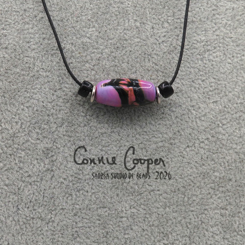 1-Bead in  Evil Purple & Black  OB26-7831