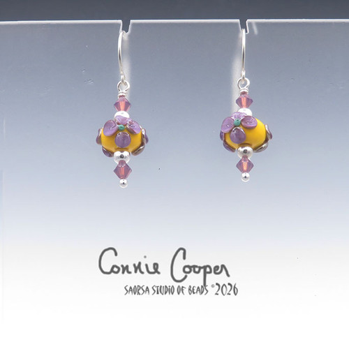 Florals, Lavender on Yellow GBE26-7784