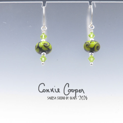 Assorted, Black w/Twisted Chartruese Dots GBE26-7814