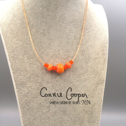 Necklace, Fancy 3-Bead in Tequila Sunrise GBN26-7898