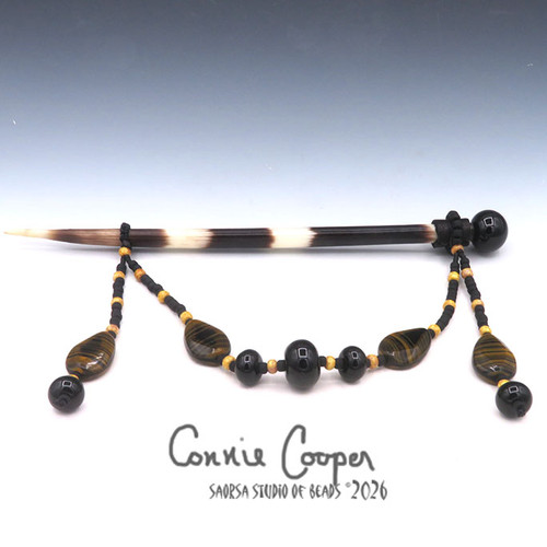 Quill, Draped,  Black w/Mustard HDQ26-7999