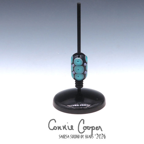 Bead, Dk. Purple w/Poked Teal Dots  LBF26-8061