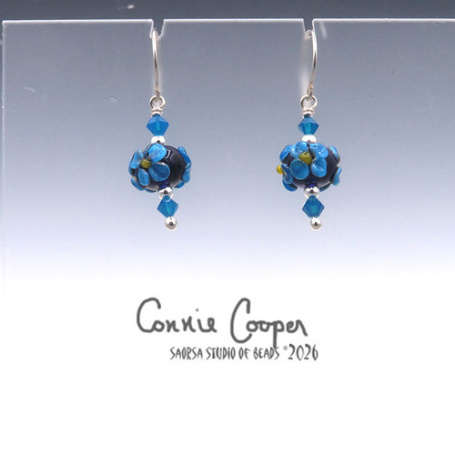 Florals, Dk Aqua on Cobalt GBE26-8100