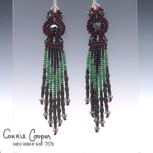 8 St. Fringies in Eggplant, Purples & Green ME26-8121