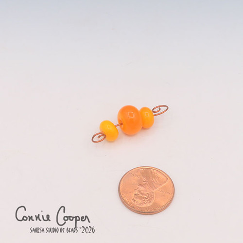 Tiny Beads, Set of 3, Opaque Orange  LBS26-8202