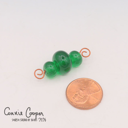 Tiny Beads, Set of 3, Transparent Emerald  LBS26-8210