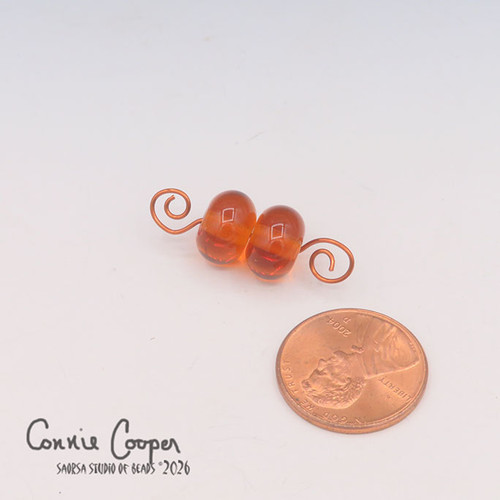 Beads, Matched Pair,  Transparent Med. Topaz  LBPr26-8283