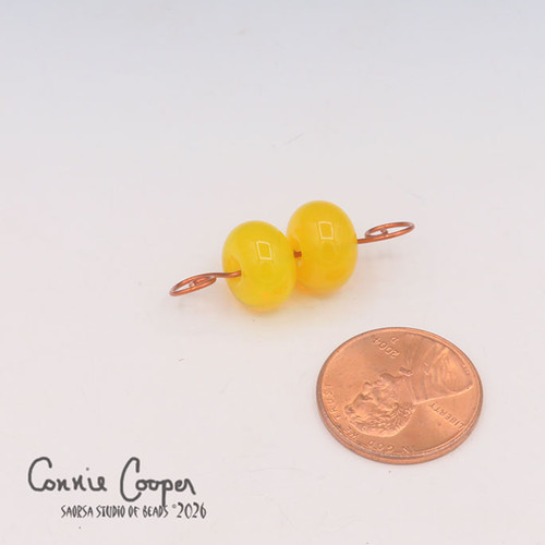 Beads, Matched Pair,  Transparent Yellow  LBPr26-8286