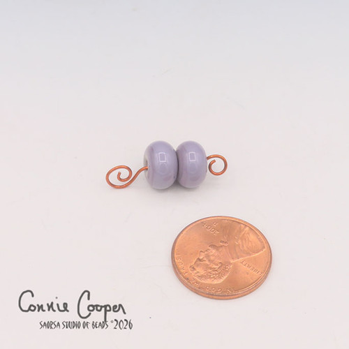 Beads, Matched Pair,  Opaque Lavender  LBPr26-8244