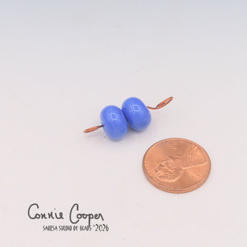 Beads, Matched Pair,  Opaque Med. Blue  LBPr26-8259
