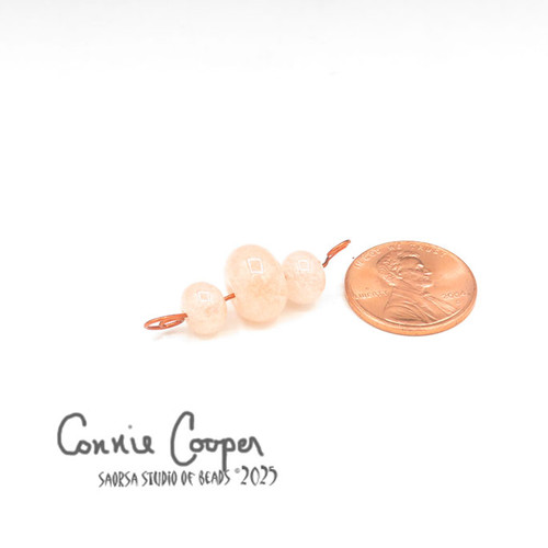 Tiny Beads, Set of 3, Peachy Pink Seed Glass  LBS26-7671