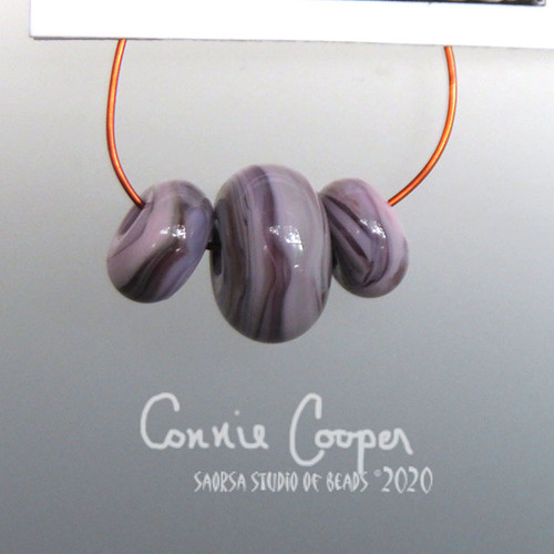 Beads, Set of 3, Purples Melt Mix  LBS20-4373