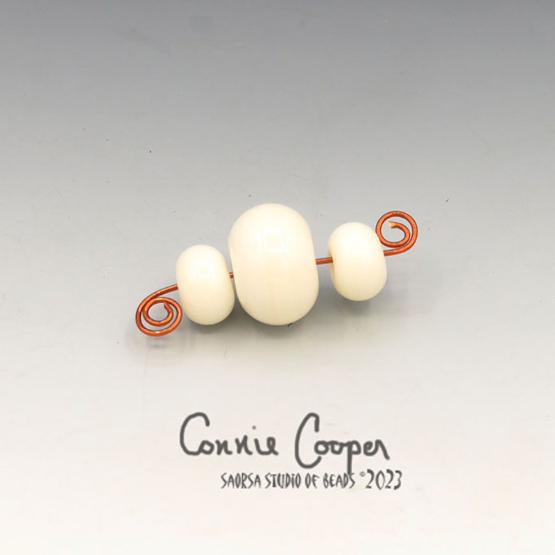 Beads, Set of 3, Sea Shell White  LBS23-5820