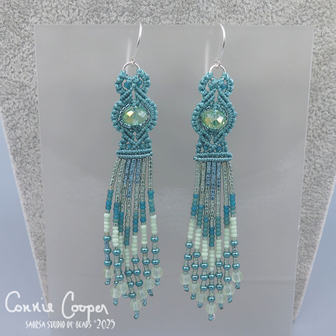 8 St. Fringies in Sage w/Blues & Greens ME25-7486