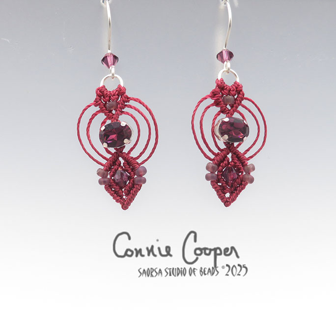 Crystal Ovals in Wine & Amethyst  ME26-7699